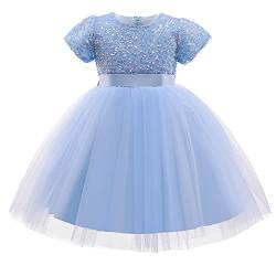 TTYAOVO Mädchen Prinzessin Pailletten Prinzessin Party Kleid Größe (110) 3-4 Jahre 737 Blau von TTYAOVO