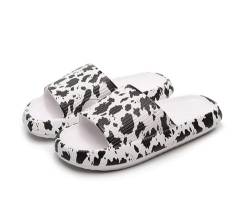 Badeschuhe Damen Slippers Leopard Wolken Slipper Cloudyzz Schlappen Super Weiche Airfloppy Hausschuhe Rutschfeste Schnell Trocknende Pantoletten Badelatschen Dicke Sohle Badeschlappen Wolkenschuhe von TUANMOZI