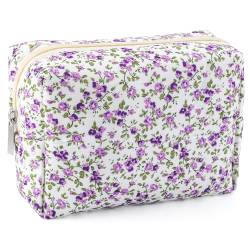 TUCEWP Make-up-Tasche mit Blumenmuster, Violett von TUCEWP