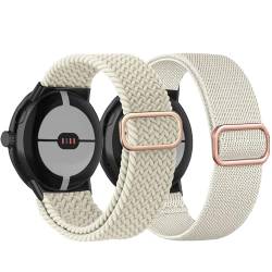TUCOMO Geflochtene, dehnbare Nylon-Uhrenarmbänder, kompatibel mit Google Pixel Watch 2/1, elastisches Schlaufengewebe für Google Pixel Watch, Damen und Herren, 2 Stück von TUCOMO