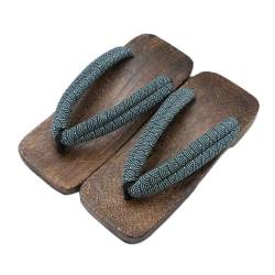 Japanische Geta Holzclogs für Herren Damen Flipflop, Holzsandalen Flache japanische Schuhe, Cosplay Schuhe Geta Hausschuhe, Herren Sandalen Tanga Hausschuhe (Color : B, Size : EUR43) von TUCY