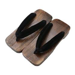 Japanische Geta Holzclogs für Herren Damen Flipflop, Holzsandalen Flache japanische Schuhe, Cosplay Schuhe Geta Hausschuhe, Herren Sandalen Tanga Hausschuhe (Color : C, Size : EUR42) von TUCY