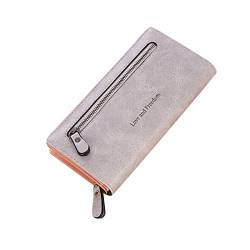 TUDUZ Damen-Karten-Geldbörse Geldbörse Handtasche Reißverschluss Handy-Kartenhalter Handtasche Rückenstütze Für Bürostühle (Grey, One Size) von TUDUZ