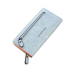 TUDUZ Damen-Karten-Geldbörse Geldbörse Handtasche Reißverschluss Handy-Kartenhalter Handtasche Rückenstütze Für Bürostühle (Light Blue, One Size) von TUDUZ