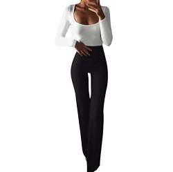 TUDUZ Damen Yoga Hose mit hoher Taille mit ausgestelltem Bein, Sporthose, Bootcut Jogginghose für Yoga und Jogger von TUDUZ