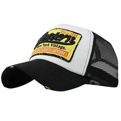 TUDUZ Gestickte Sommer Baseball Cap Herren Damen Mesh Kappen Baseballmütze Faltbarer Verstellbar Hip Hop Baseballmützen für Draussen, Sport und Reisen (Schwarz) von TUDUZ