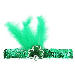 TUDUZ Maskerade Party Pailletten Höhlenmensch Mardi Stirnband Damen Helm (Green, One Size) von TUDUZ