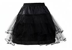 TUKA Mini Reifrock Petticoat 1 Ring mit Spitze, superleicht und formstabil, One-Size kurzer Unterrock passt Gr. 34 - Gr. 40, für Hochzeit, Party, Ballparty, Cosplay usw. Schwarz, TKB0012 Black von TUKA-i-AKUT