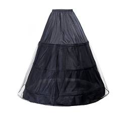 TUKA Reifrock 3 Ring verstellbar, Underskirt Unterrock, Krinoline Petticoat Gr. Large passt Gr. 42 bis Übergröße, Schwarz, TKB0005-Black-X von TUKA-i-AKUT