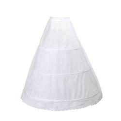 TUKA Reifrock 3 Ring verstellbar Unterrock, Krinoline Underskirt Petticoat Gr. Middle, passt zu Gr. 34 bis Gr. 39, Weiß Farbe, TKB0005 White von TUKA-i-AKUT