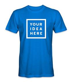 Unisex Mann Frau T-Shirt mit Eigenem Deine Idee Selbst Gestalten - Ringgesponnene Baumwolle - Vollfarbiger Druck - 3XL |Königsblau| von TULLUN
