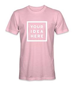 Unisex Mann Frau T-Shirt mit Eigenem Deine Idee Selbst Gestalten - Ringgesponnene Baumwolle - Vollfarbiger Druck - 3XL |Rosa Schattenrose| von TULLUN