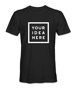 Unisex Mann Frau T-Shirt mit Eigenem Deine Idee Selbst Gestalten - Ringgesponnene Baumwolle - Vollfarbiger Druck - 3XL |Schwarz| von TULLUN