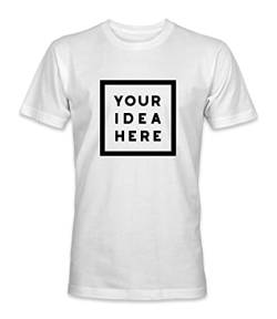 Unisex Mann Frau T-Shirt mit Eigenem Deine Idee Selbst Gestalten - Ringgesponnene Baumwolle - Vollfarbiger Druck - 3XL |Weiß| von TULLUN