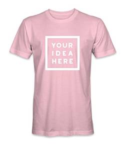 Unisex Mann Frau T-Shirt mit Eigenem Deine Idee Selbst Gestalten - Ringgesponnene Baumwolle - Vollfarbiger Druck - XXL |Rosa Schattenrose| von TULLUN