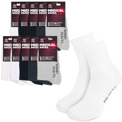 TULMERO MEDICAL Socken Komfortbund - Nicht Einschnürende Socken Baumwollsocken - Diabetikersocken - Venensocken - Business-Socken - Herren/Damen - Druckfreie Socke Glatt - 10 Paar Gr. 41-43 von TULMERO