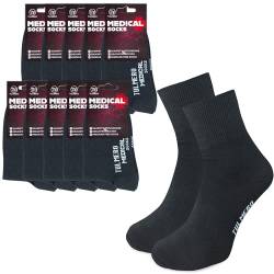 TULMERO MEDICAL Socken Komfortbund - Nicht Einschnürende Socken Baumwollsocken - Diabetikersocken - Venensocken - Business-Socken - Herren/Damen - Druckfreie Socke Glatt - Grau 10 Paar Gr. 38-40 von TULMERO