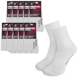 TULMERO MEDICAL Socken Komfortbund - Nicht Einschnürende Socken Baumwollsocken - Diabetikersocken - Venensocken - Business-Socken - Herren/Damen - Druckfreie Socke Glatt - Grau 10 Paar Gr. 38-40 von TULMERO