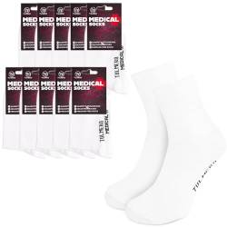 TULMERO MEDICAL Socken Komfortbund - Nicht Einschnürende Socken Baumwollsocken - Diabetikersocken - Venensocken - Business-Socken - Herren/Damen - Druckfreie Socke Glatt - Weiß 10 Paar Gr. 38-40 von TULMERO