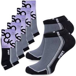 TULMERO Socken Sneaker - Herren/Damen - Baumwollsocken -Kurze Bunt Gestreifte Gemusterte Socken- 5 Paar Gr. 41-43 von TULMERO