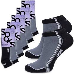 TULMERO Socken Sneaker - Herren/Damen - Baumwollsocken -Kurze Bunt Gestreifte Gemusterte Socken- 5 Paar Gr. 44-46 von TULMERO