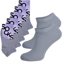 TULMERO Socken Sneaker - Herren/Damen - Baumwollsocken - Kurze Socken Grau - 5 Paar Gr. 41-43 von TULMERO