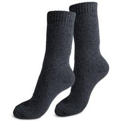 TULMERO Thermosocken Damen und Herren - Dunkelgrau - Wintersocken Damen und Herren - Dicke Socken Einheitsgröße - Warme Socken - Winter Wandersocken - Winter Arbeitssocken - Kuschelsocken von TULMERO