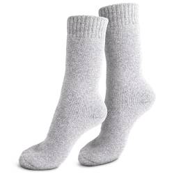 TULMERO Thermosocken Damen und Herren - Hellgrau - Wintersocken Damen und Herren - Dicke Socken Einheitsgröße - Warme Socken - Winter Wandersocken - Winter Arbeitssocken - Kuschelsocken von TULMERO