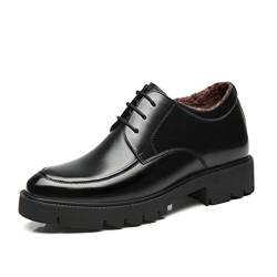 TUMAHE Aufzug Schuhe Für Männer, Leder Höhe Steigende Kleid Schuh Oxford Business Schuhe Casual Erhöhte Aufzug Schuhe,8cm Black,39 von TUMAHE