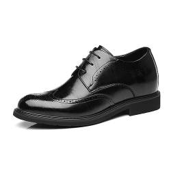 TUMAHE Beiläufige Aufzug Schuhe Für Männer, Höhe Erhöhen Kleid Schuhe Lace Up Unsichtbare Höhe Erhöhen Schuhe, 8Cm / 3,14 Zoll Höher,3.14inchs(8cm) Black,42 EU von TUMAHE