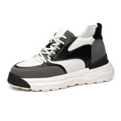 TUMAHE Unsichtbare Höhe Zunehmende Business Schuhe für Männer, rutschfeste Leichte Versteckte Ferse Walking Schuhe 3,14 Zoll Größere Trainer,3.14inchs(8cms) Black,42 EU von TUMAHE