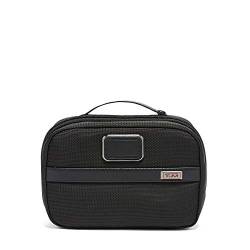 TUMI Alpha 3 Split Travel Kit - Gepäck Zubehör Kulturtasche für Damen und Herren mit geprägtem Leder Tragegriff, Schwarz 1, Einheitsgröße, Reiseset von TUMI