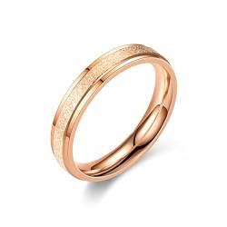 TUNGSTORY Roségold Edelstahl Ring für Paare Herren 4mm Sandstrahlen Ehering Paare klingeln für sie und ihn Größe 59(18.8) von TUNGSTORY