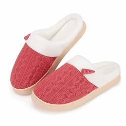 TUOBUQU Hausschuhe Damen Memory Foam Slippers für Frauen Bequeme Warme rutschfeste Frühlings- und Herbstdünnschliff Rosa 38/39 EU von TUOBUQU