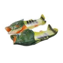 TUOJINRUIDA Fisch Schlappen Unisex Lustig Fisch Badelatschen für Herren or Damen Funny Fisch Hausschuhe Latschen für Strandhaus Dusche entspannte Stunden am Pool, Spaziergänge im Freien 34-35 von TUOJINRUIDA