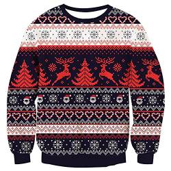 TUONROAD Herren Damen Pullover Ugly Weihnachtspullover Feinstrick Pullover Xmas Sweater Jumper für Weihnachtsparty XXL von TUONROAD