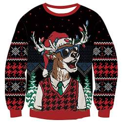 TUONROAD Ugly Christmas Sweater Herren Damen Weihnachtspullover Unisex Feinstrick Strickpullover Xmas Sweater Jumper XL von TUONROAD