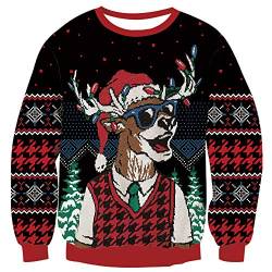 TUONROAD Weihnachten Pullover Damen Herren Lustig Weihnachtspullover Männer Feinstrick Strickpullover Ugly Xmas Sweater Jumper für Weihnachtsparty M von TUONROAD