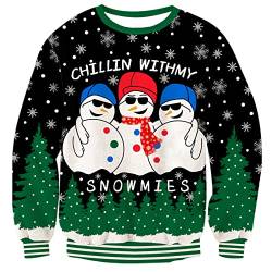 TUONROAD Weihnachtspullover Herren Damen Lustige Strick Christmas Sweater Pullover Xmas Jumper mit Rundhalsausschnitt L von TUONROAD