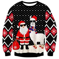 TUONROAD Weihnachtspullover Herren Damen Lustige Strick Christmas Sweater Pullover Xmas Jumper mit Rundhalsausschnitt L von TUONROAD