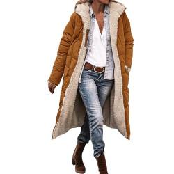 TUQIDEWU Damen Wintermäntel Lang Auf Beiden Pufferjacken Warmer Kapuzenmantel Damen Winterjacke Casual Wintermantel mit Kapuze Frauen Oberbekleidung Steppmantel Outdoorjacke Daunenmantel Damen Warm von TUQIDEWU