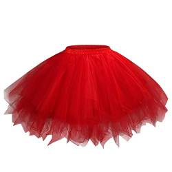 Damen 101er Puffy Tüllrock Tütü Röcke Tüll Petticoat von TURWXGSO