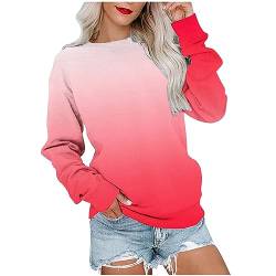 TURWXGSO Pullover Damen Herbst Langarm O-Ausschnitt Lockere Oberteile Frauen Sweatshirt Bedruckter Pullover Rundhals Pullover Casual Sport Sweatshirt Outwear Herbst Frühling Sweatshirt von TURWXGSO