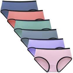TUTUESTHER Unterhosen Damen Baumwolle Slips Unterwäsche Mittel Taille Dehnbare Hipster Panties 6er Pack（XL-EU 44, Sommerwelle） von TUTUESTHER