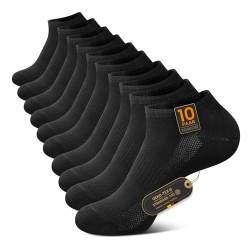 TUUHAW 10 Paar Sneaker Socken Damen 39-42 Baumwoll Kurze Socken Herren 39-42 Schwarz Halbsocken Sneakersocken Laufsocken Sportsocken Atmungsaktive von TUUHAW