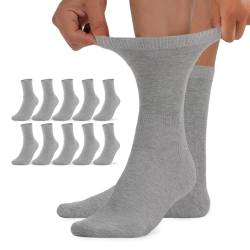 TUUHAW Diabetiker Socken Damen 39-42 Diabetikersocken Herren 10 Paar ohne Gummibund Comfort Baumwolle Grau Venenfreundlich Herrensocken Gesundheitssocken ohne Bund von TUUHAW