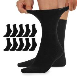 TUUHAW Diabetikersocken Herren 43-46 Diabetiker Socken Damen 10 Paar ohne Gummibund Comfort Baumwolle Schwarz Warm Mit Komfortbund Herrensocken Gesundheitssocken ohne Bund von TUUHAW