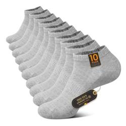 TUUHAW Sneaker Socken Herren 47-49 Grau Sportsocken Laufsocken Kurzsocken Halbsocken Baumwoll Atmungsaktive 10 Paar von TUUHAW