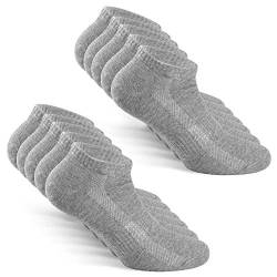 TUUHAW Sneaker Socken Herren Damen Sportsocken 10Paar Halbsocken Kurze Atmungsaktive Baumwolle Grau 47-50 von TUUHAW