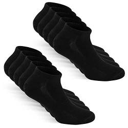 TUUHAW Sneaker Socken Herren Damen Sportsocken 10Paar Halbsocken Kurze Atmungsaktive Baumwolle Schwarz 39-42 von TUUHAW